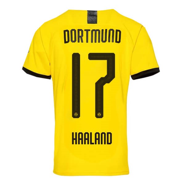 Tailandia Camiseta Borussia Dortmund NO.17 Haaland 1ª Kit 2019 2020 Amarillo